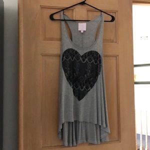 Long Gray Heart tank top!